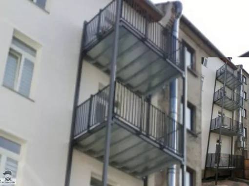 Balkonanlage Flachstahlgelaender Pulverbeschichtet