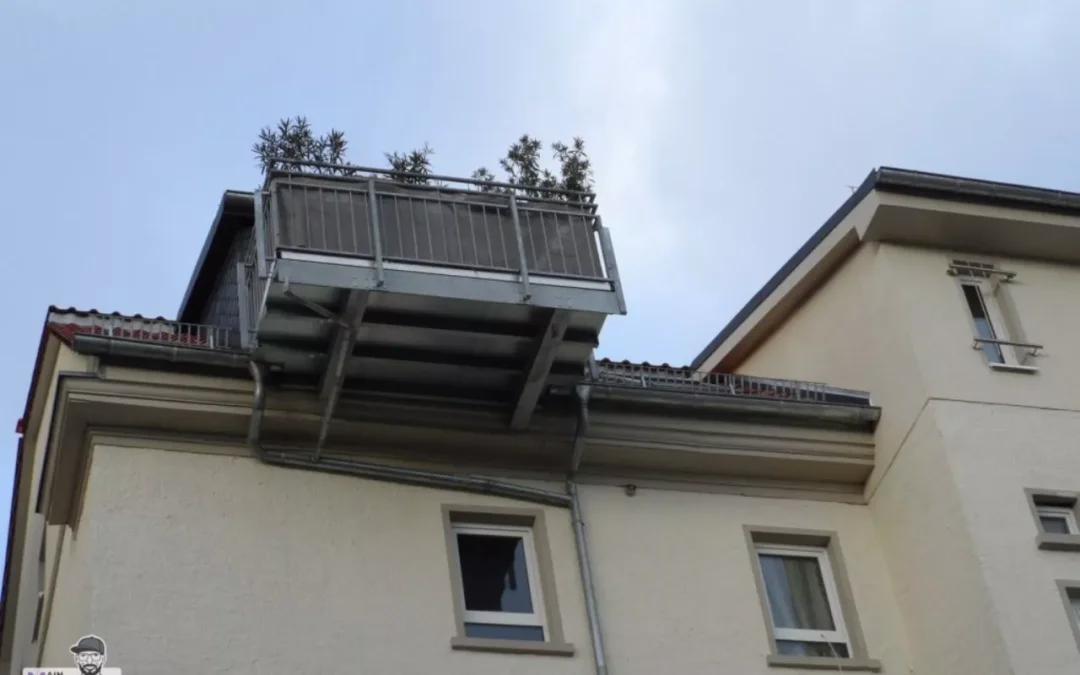 Freitragender Anbaubalkon Gelaender Verzinkter Rohrrahmen Stabfuellung