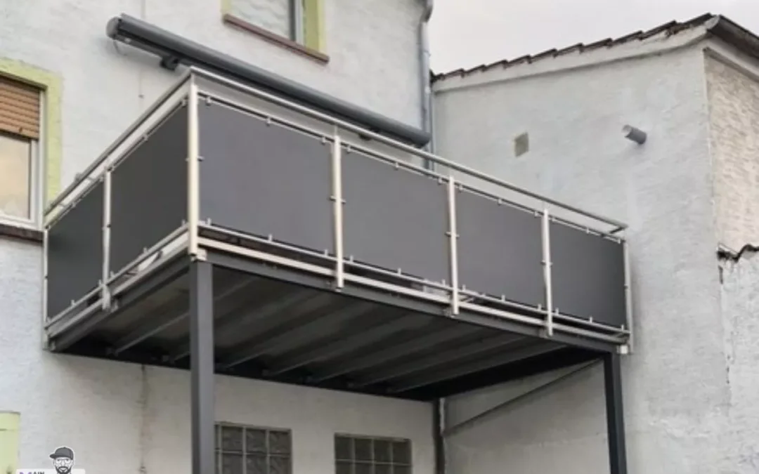 Anbaubalkon Stahl Verzinkt Pulverbeschichtet Edelstahlgelaender Pulverbeschichtete Aluminium Blechfuellung