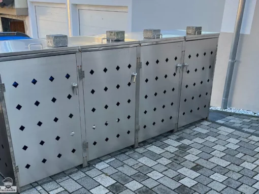 Mulltonnenbox mit Rautenmuster