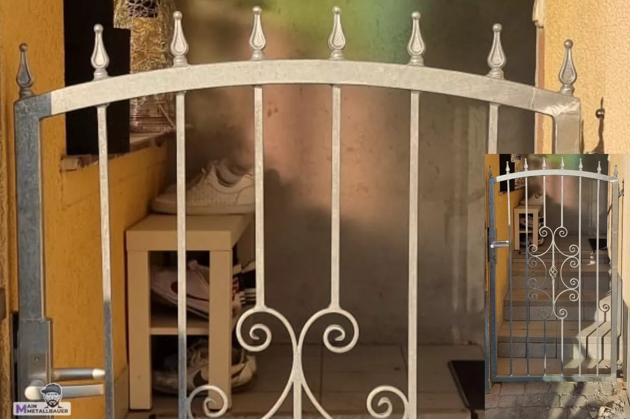 Vorstelltuer Stahl verzinkt mit Musterornamenten