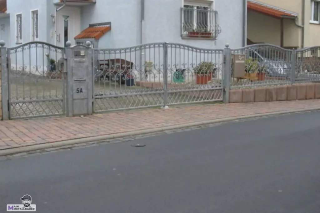 Zweifluegliges Schwenktor Zweifluegliges Schwenktor verzinkt mit elektrischen Antrieb Briefkasten und Gegensprechanlage