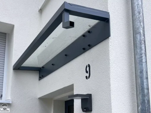 Vordach Pulverbeschichtetem Aluminium Mit Integrierter Regenrinne